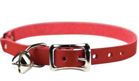 Signature Leather Safety Stretch Cat Collar - Red