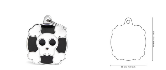 MyFamily Charms Big Skull ID Tag
