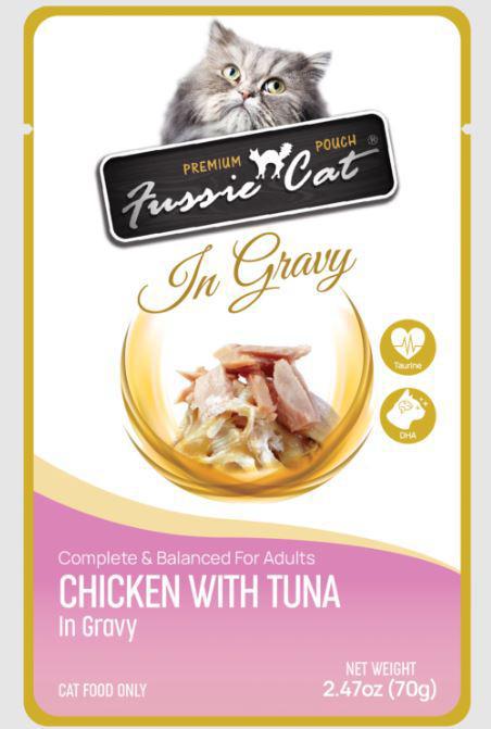 Fussie Cat Pouch Chicken Tuna Gravy 2.47z