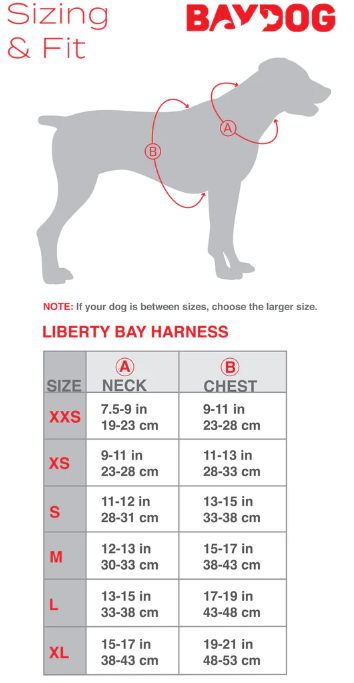 BayDog Harness Liberty Bay Black XSM