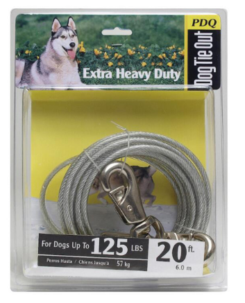 Boss Pet 20' Tie-out w/ Spring XLarge 125#