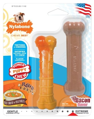 Nylabone Chew Twin Pack Beef/Veg/Bacon Regular