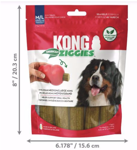 Kong Ziggies Enhanced Plant Based Med/Large 8oz