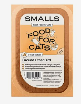 Smalls Turkey Minced Ground Other Bird Cat Frozen 5z