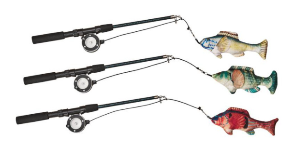 Ethical Pet SPOT Catch-O-Day Fishing Rod Wand Assorted Colors Cat Toy