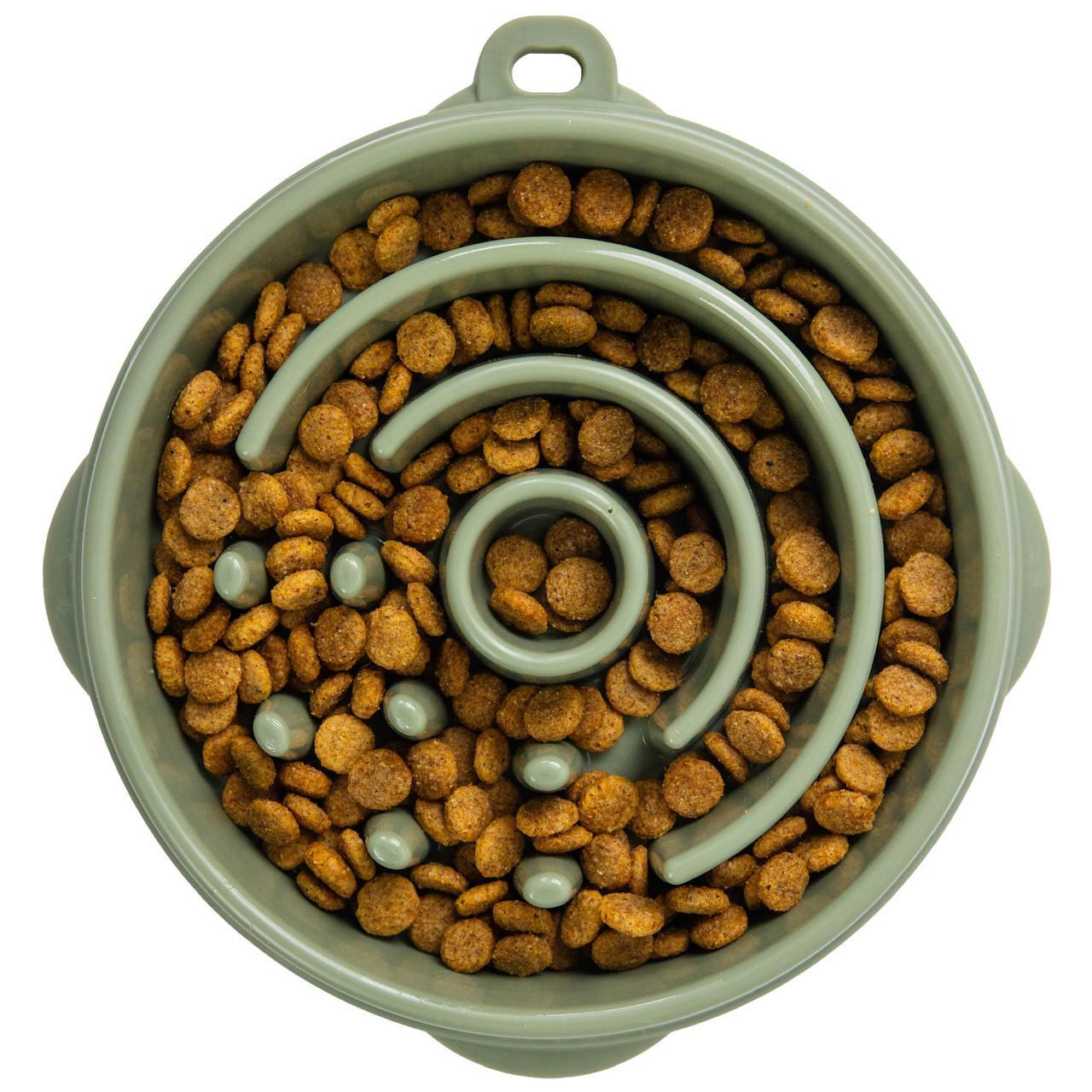 Outward Hound Fun Feeder Circle Slow Feeder Bowl Sage MD