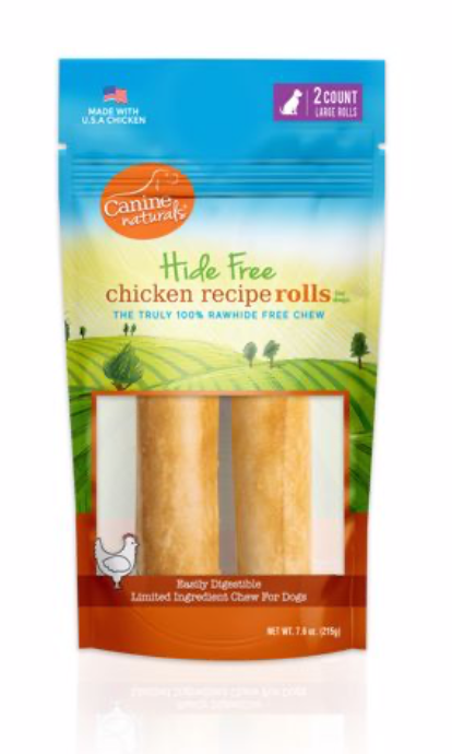 Canine Natural 7" Chicken Roll Hide Free Chew 2pk
