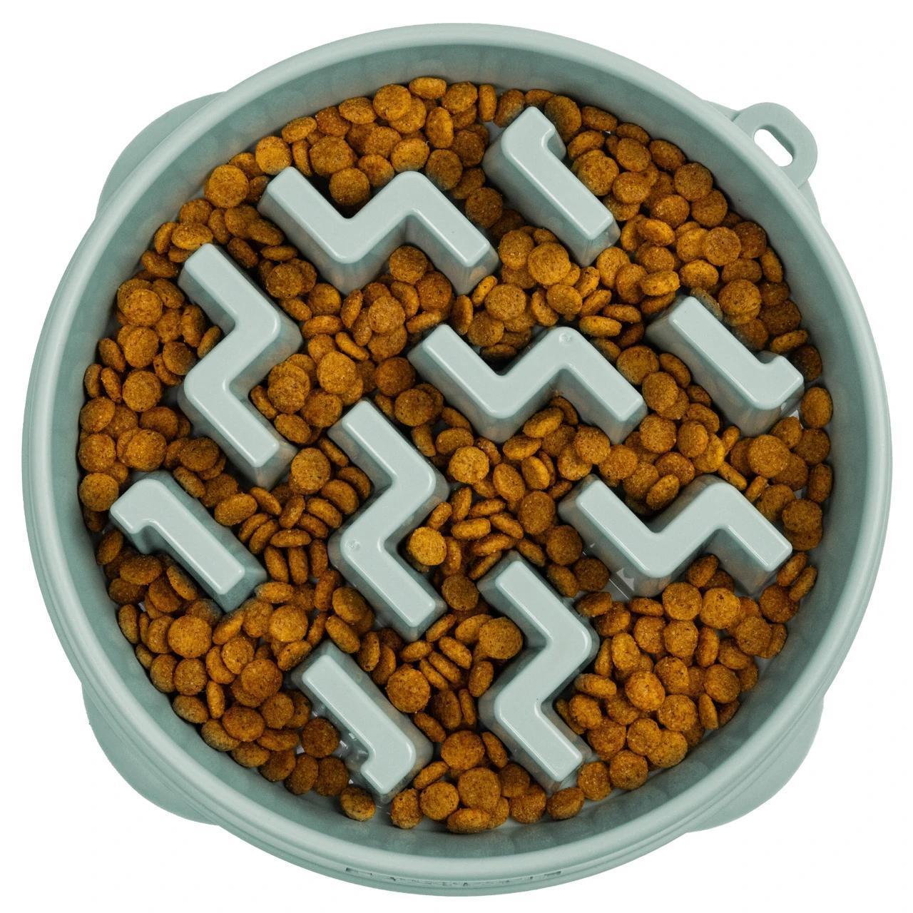 Outward Hound Fun Feeder Notch Slow Feeder Bowl Sage LG