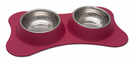 Loving Pets Pomegranate Bone Shaped Flex Diner SM