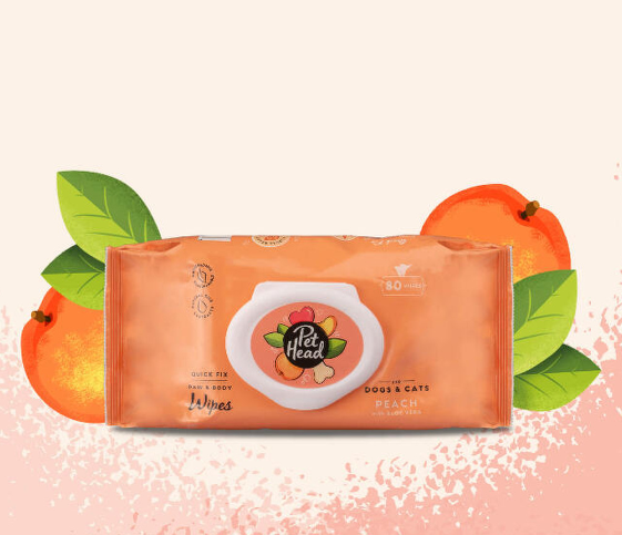 Pet Head Peach Wipes 80pk