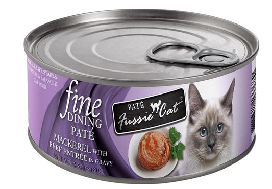 Fussie Cat Fine Dining Mackerel Beef Pate 2.8z