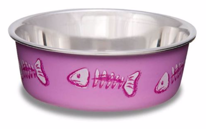 Loving Pets Pink Fish Skeleton Bella Bowl XSM