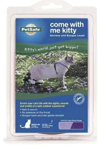 Come With Me Kitty Cat Harness & Bungee Leash Lilac SM