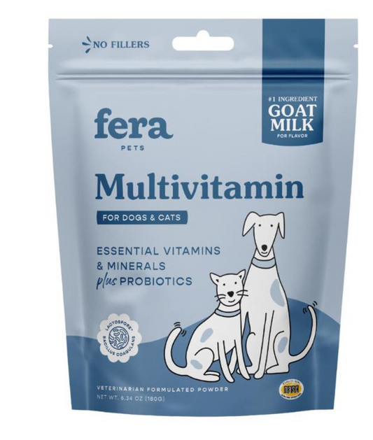 Fera Goat Milk Multivitamin Topper Powder for Dogs & Cats 6.34oz