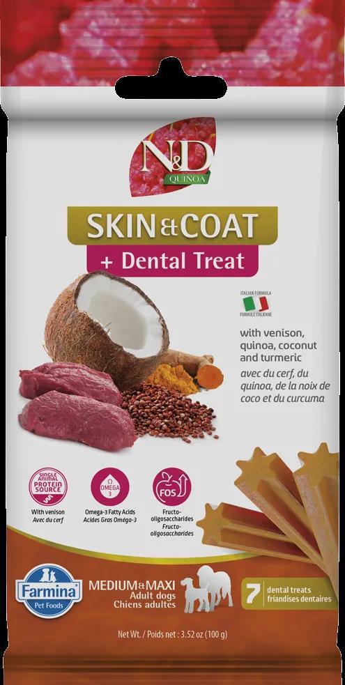 Farmina 3.5 oz Dog Veni Skin Coat Quinoa Med/Maxi Dental Treat