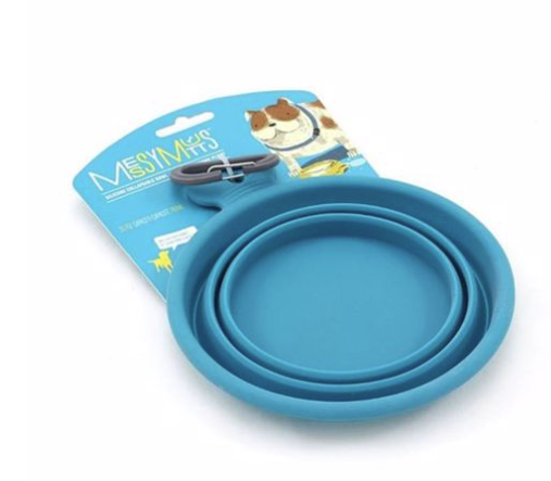 Messy Mutts Bowl Collapsible Silicone Small Blue