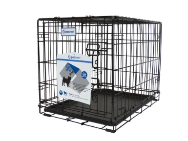 PetCrest Dog Crate Fold BLK 24x18x19