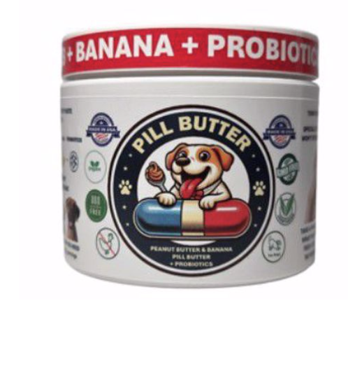 Pill Butter Dog Peanut Butter & Banana & Probiotics 4.2oz