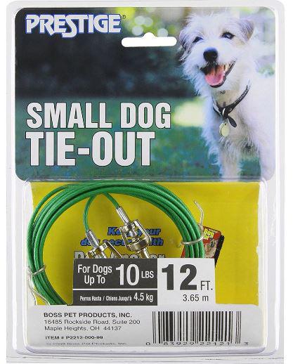 Boss Pet Small Dog Tie-Out Cable 12'