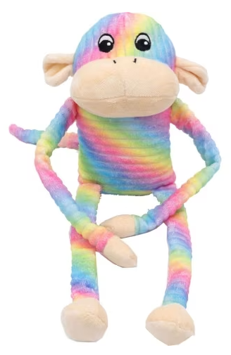 Zippy Paws Spencer the Crinkle Monkey Rainbow LG