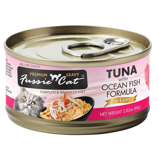 Fussie Cat Tuna w/Ocean Fish in Gravy 2.8z