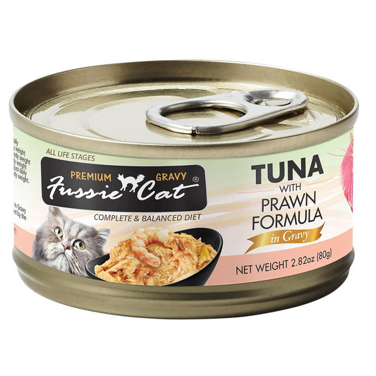 Fussie Cat Tuna w/ Prawns in Gravy 2.8z