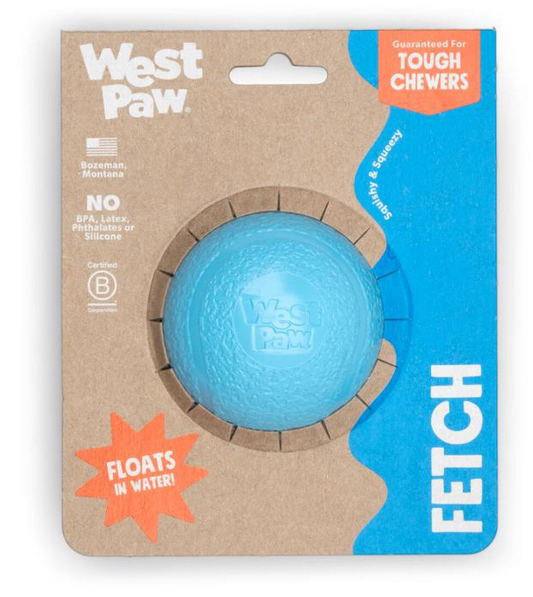 West Paw Boundr Tennis Ball Aqua Blue Large 3"