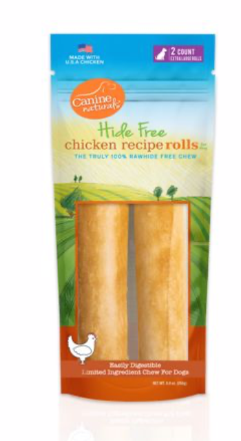 Canine Natural 10" Chicken Roll Hide Free Chew 2pk