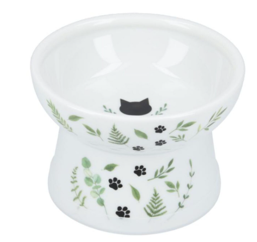 Necoichi Go Green Raised Cat Bowl