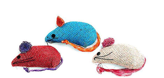 Spot Burlap Mice Catnip Toy 3ct