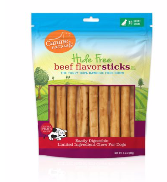 Canine Natural 5" Beef Stick Hide Free Chew 10pk