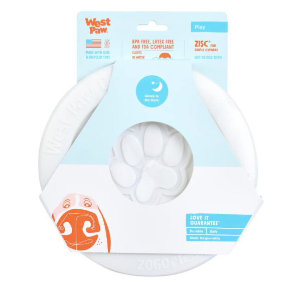 West Paw Glow Zisc Dog Toy Glow Large 8.5"