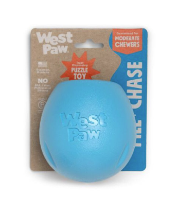 West Paw Rumbl Treat Dispensing Puzzle Toy Aqua Blue Large