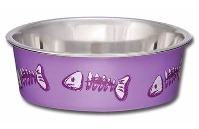 Loving Pets Lilac Fish Skeleton Bella Bowl XSM