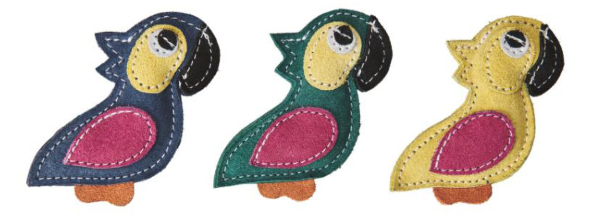 Ethical Pet SPOT Dura-Fused Leather Parrot Cat Toy Assorted Colors