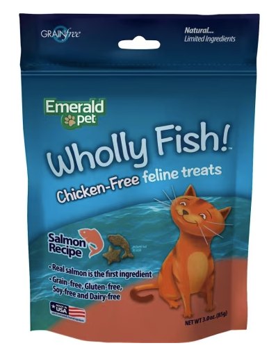 Emerald Pet Wholly Fish Salmon Treats 3oz