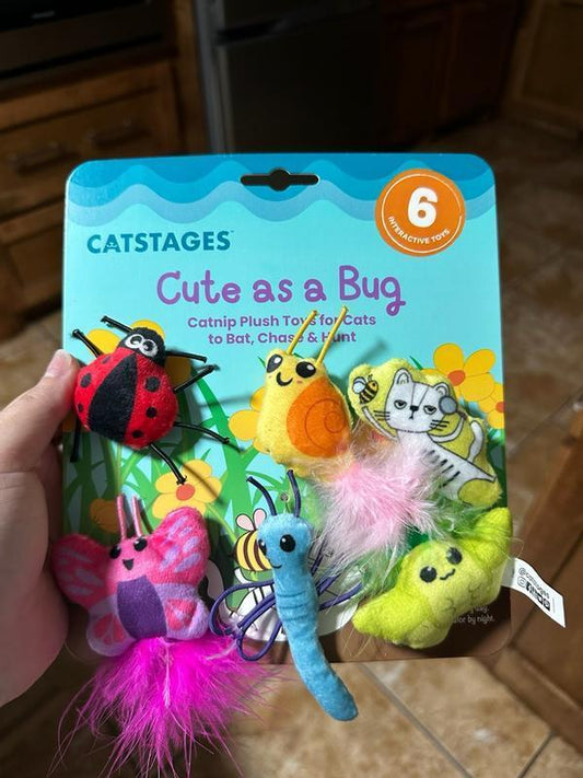 Outward Hound Catstages Cute As A Bug Multicolored Catnip Toy 6ct