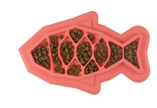 Outward Hound Catstages Fishie Fun Feed Mat Cat Slow Feeder Pink