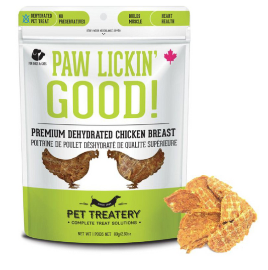 Pet Treatery Paw lickin' good! Premium Dehydrated Chicken Breast Dog & Cat Treats 1.76oz