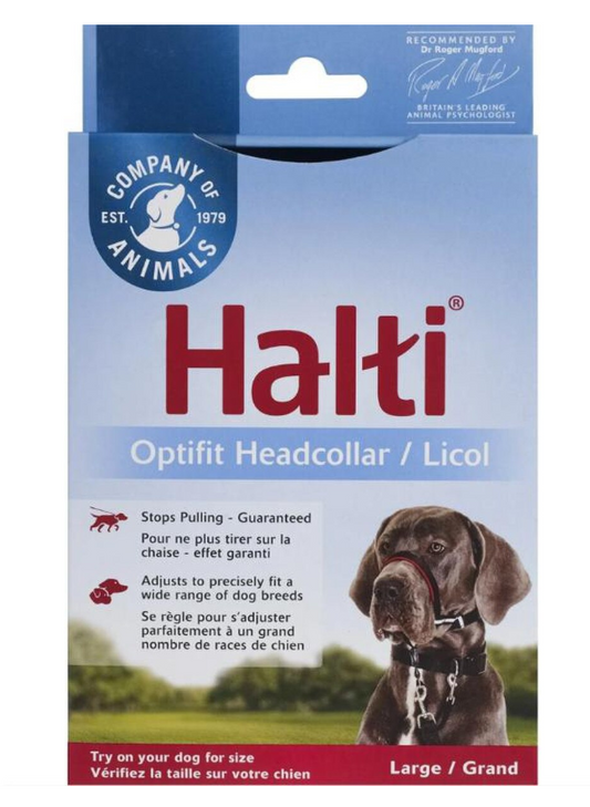 Halti Optifit Dog Headcollar Black LG
