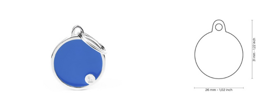 MyFamily Basic Handmade Blue Circle ID Tag