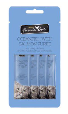 Fussie Cat Ocean Fish Salmon Puree 4pk
