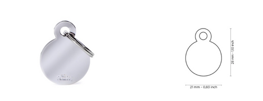 MyFamily Basic Big Circle ID Tag in Chrome-Plated Brass