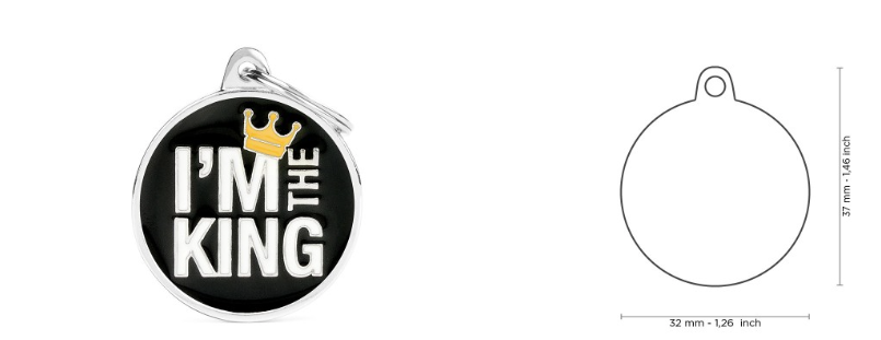 MyFamily Charms Big "I'm The King" ID Tag