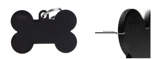 MyFamily Basic XL Aluminum Black Bone ID Tag