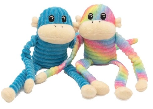 Zippy Paws Spencer the Crinkle Monkey Rainbow SM 2pk