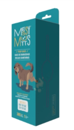 Messy Mutts Biorecycle Poop Bag with Tie Up Handle Teal 365ct