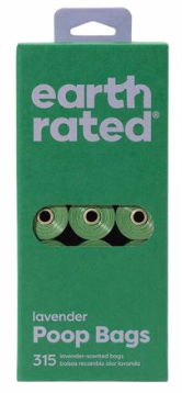 EARTH RATED 315CT LAVENDER SCENTED POOP BAGS REFILL ROLLS EA