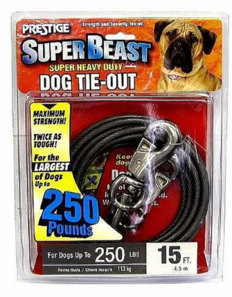 Boss Pet 15' Tie-out w/ Spring XXLarge 250#