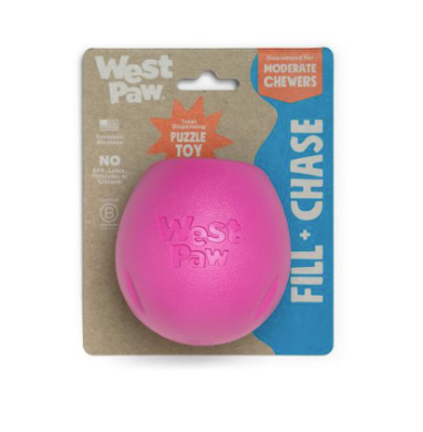 West Paw Rumbl Treat Dispensing Puzzle Toy Hot Pink Small
